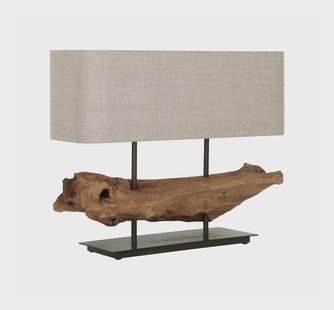 MUST Living Tafellamp 'Log Erosion' Teakhout, 58cm