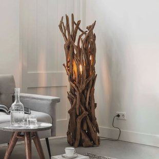 MUST Living Vloerlamp 'Spot' Teakhout, kleur Naturel