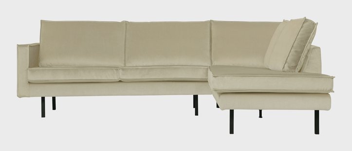 WOOOD Hoekbank 'Rodeo' Rechts, Velvet, kleur Pistache