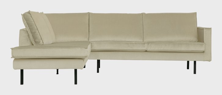 WOOOD Hoekbank 'Rodeo' Links, Velvet, kleur Pistache