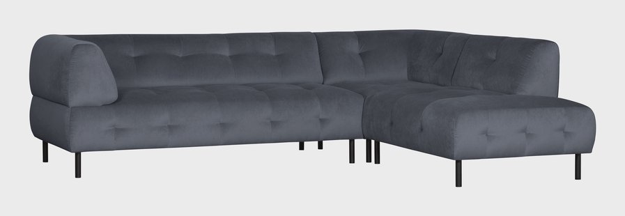 WOOOD Hoekbank 'Lloyd' Rechts, Velvet, kleur Cloud