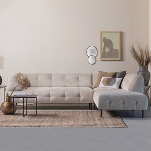 WOOOD Hoekbank 'Lloyd' Rechts, Velvet, kleur Sea Salt