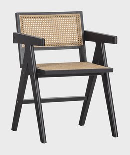 WOOOD Eetkamerstoel 'Gunn' Rotan, kleur Zwart