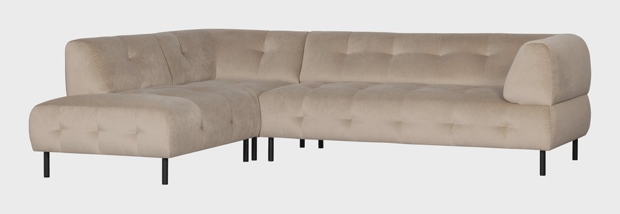 WOOOD Hoekbank 'Lloyd' Links, Velvet, kleur Sea Salt