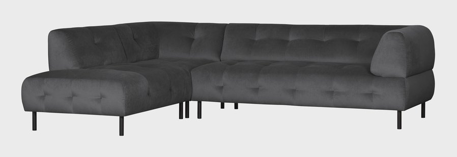 WOOOD Hoekbank 'Lloyd' Links, Velvet, kleur Cast Iron