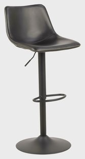 Bendt Draaibare Barkruk 'Xanthe' PU, kleur Zwart (zithoogte 61-83cm)