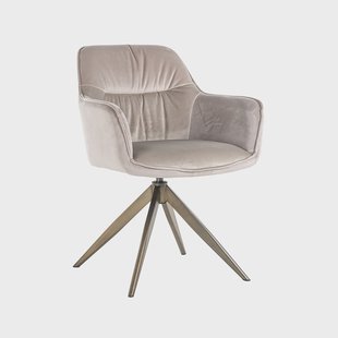 Richmond Draaibare Eetkamerstoel 'Aline' Velvet, kleur Khaki