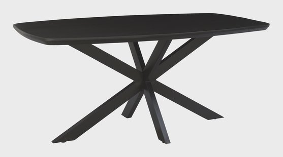LivingFurn Deens Ovale Eettafel 'Jesper' Mangohout, 210 x 105cm, kleur Zwart