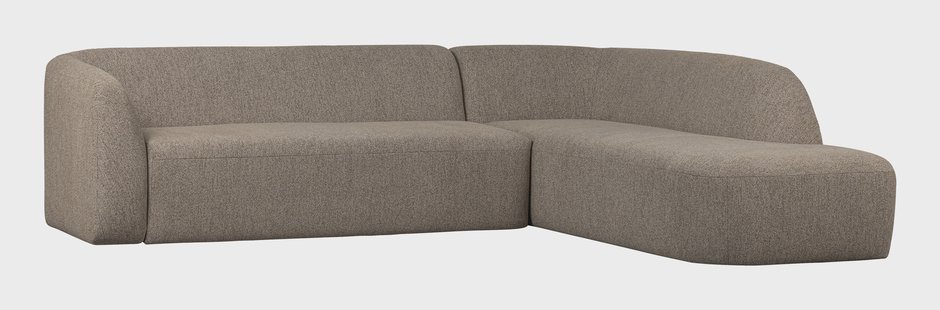 WOOOD Hoekbank 'Sloping' Rechts, kleur Lichtbruin Melange