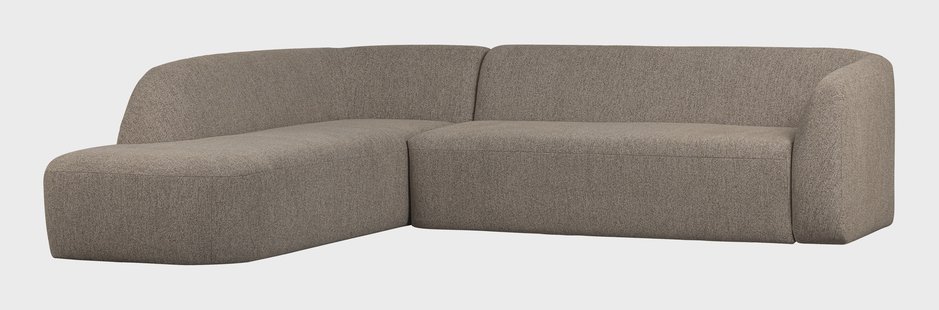 WOOOD Hoekbank 'Sloping' Links, kleur Lichtbruin Melange