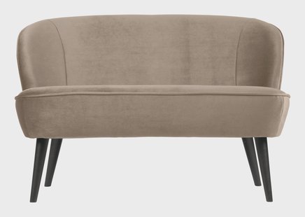 WOOOD Bankje 'Sara' Velvet, kleur Khaki