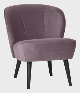 WOOOD Fauteuil 'Sara' Velvet, kleur Warm Lila