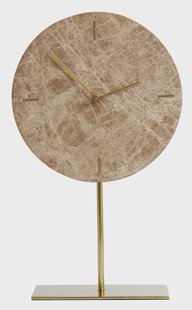 Light & Living Klok 'Moreno' Op voet, Marmer, kleur Bruin