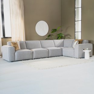 SEVN Hoekbank 'Amarillo' Rechts, kleur Staalgrijs