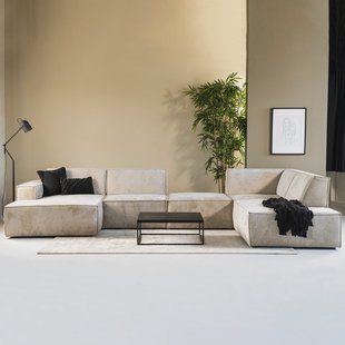 SEVN Hoekbank 'Tori' Rechts, 404cm, kleur Beige