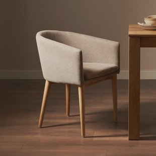 Kave Home Eetkamerstoel 'Harlan' Chenille, kleur Bruin