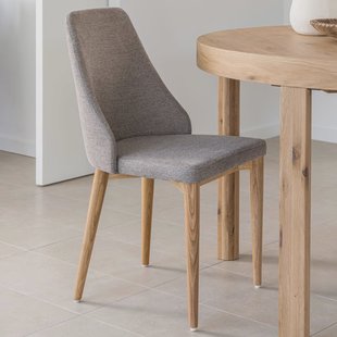 Kave Home Eetkamerstoel 'Rosie' Chenille, kleur Bruin