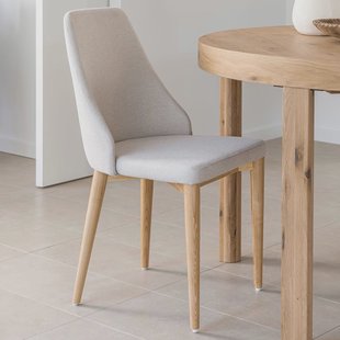 Kave Home Eetkamerstoel 'Rosie Chenille, kleur Beige