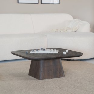 Eleonora Salontafel 'Aron' Mangohout, 80 x 80cm, kleur Bruin