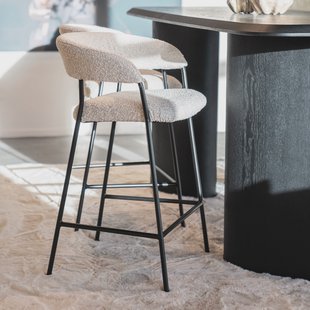 Eleonora Barkruk 'Luka' Bouclé, kleur Taupe (zithoogte 68cm)