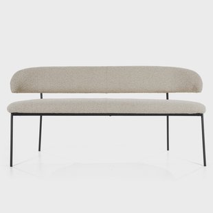 Eleonora Eetkamerbank 'Luka' Bouclé, 160cm, kleur Taupe