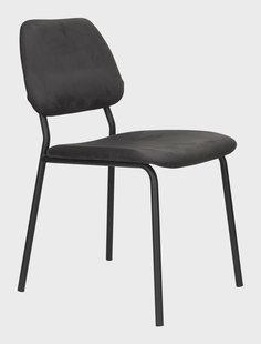 Dutchbone Eetkamerstoel 'Darby' Velvet, kleur Zwart