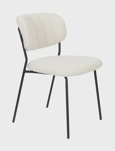 ZILT Eetkamerstoel 'Maris' Bouclé, kleur Crème