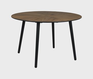 Dutchbone Ronde Eettafel 'Clover' Notenhout, 120cm