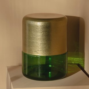 Dutchbone Bijzettafel 'Cave' IJzer en glas, 35cm, kleur Groen