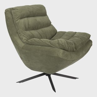 Dutchbone Draaifauteuil 'Vince' Rib, kleur Groen