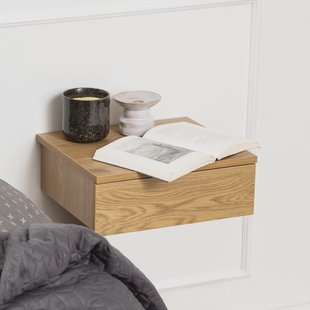 Bendt Zwevend Nachtkastje 'Grete' Met 1 lade, kleur Naturel