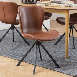 Bendt Draaibare Eetkamerstoel 'Olle' PU, kleur Bruin