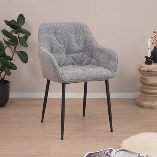 Sohome Eetkamerstoel 'Milly' Bouclé, kleur Grijs