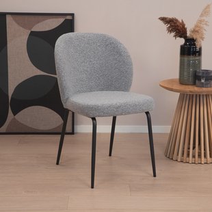 Sohome Eetkamerstoel 'Sophia' Bouclé, kleur Grijs