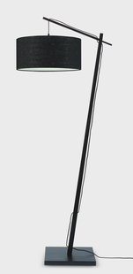 GOOD&MOJO Vloerlamp 'Andes' Bamboe en Eco linnen, 176cm, kleur Zwart