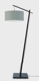 GOOD&MOJO Vloerlamp 'Andes' Bamboe en Eco linnen, 176cm, kleur Lichtgrijs