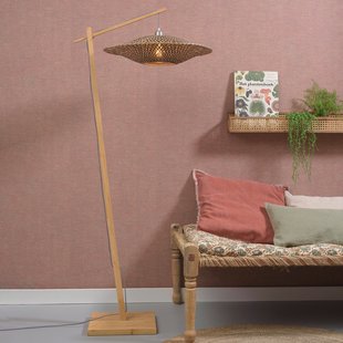 GOOD&MOJO Vloerlamp 'Bali' Medium, Bamboe, kleur Naturel/Zwart