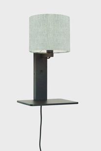 GOOD&MOJO Wandlamp 'Andes' Bamboe en Eco linnen, Met plank, kleur Beige