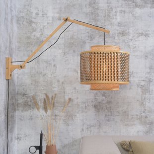GOOD&MOJO Wandlamp 'Bhutan' Large, Ø40cm, Bamboe, kleur Naturel