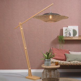 GOOD&MOJO Vloerlamp 'Kalimantan' Bamboe, 207cm, kleur Naturel