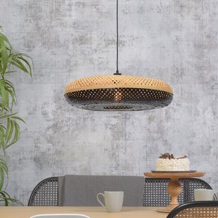 GOOD&MOJO Hanglamp 'Palawan' Large, Bamboe, kleur Naturel/Zwart