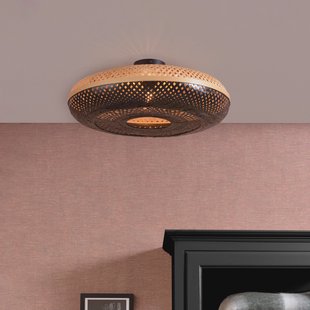GOOD&MOJO Plafondlamp 'Palawan' Large, Bamboe, kleur Zwart/Naturel