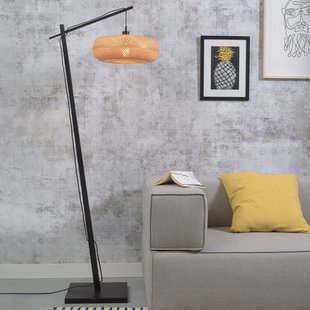 GOOD&MOJO Vloerlamp 'Palawan' Bamboe, 176cm, kleur Zwart/Naturel