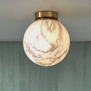 its about RoMi Plafondlamp 'Carrara' 28cm, Marmerlook, kleur Wit