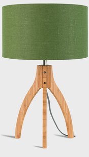 Good&Mojo Tafellamp 'Annapurna' Bamboe en Eco linnen, kleur Groen