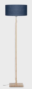 Good&Mojo Vloerlamp 'Fuji' Bamboe en Eco linnen, kleur Denimblauw