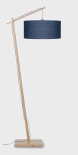 GOOD&MOJO Vloerlamp 'Andes' Bamboe en Eco linnen, 176cm, kleur Blauw
