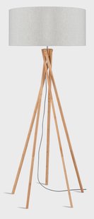 Good&Mojo Vloerlamp 'Kilimanjaro' Bamboe en Eco linnen, kleur Beige
