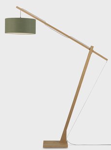 GOOD&MOJO Vloerlamp 'Montblanc' Bamboe en Eco linnen, 207cm, kleur Groen