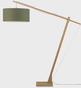 GOOD&MOJO Vloerlamp 'Montblanc' Bamboe en Eco linnen, 207cm, kleur Groen
